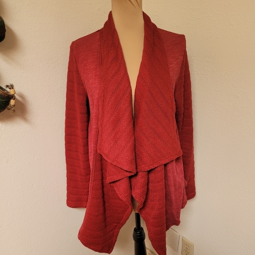 Lucky Brand Red Open Front Sweater